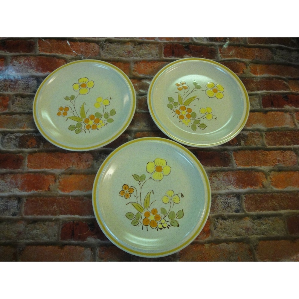3 lot Hearthside Garden festival stoneware Vintage sunshine flowers Japan made